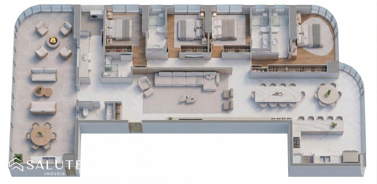 Apartamento diferenciado à venda 4 suítes Centro