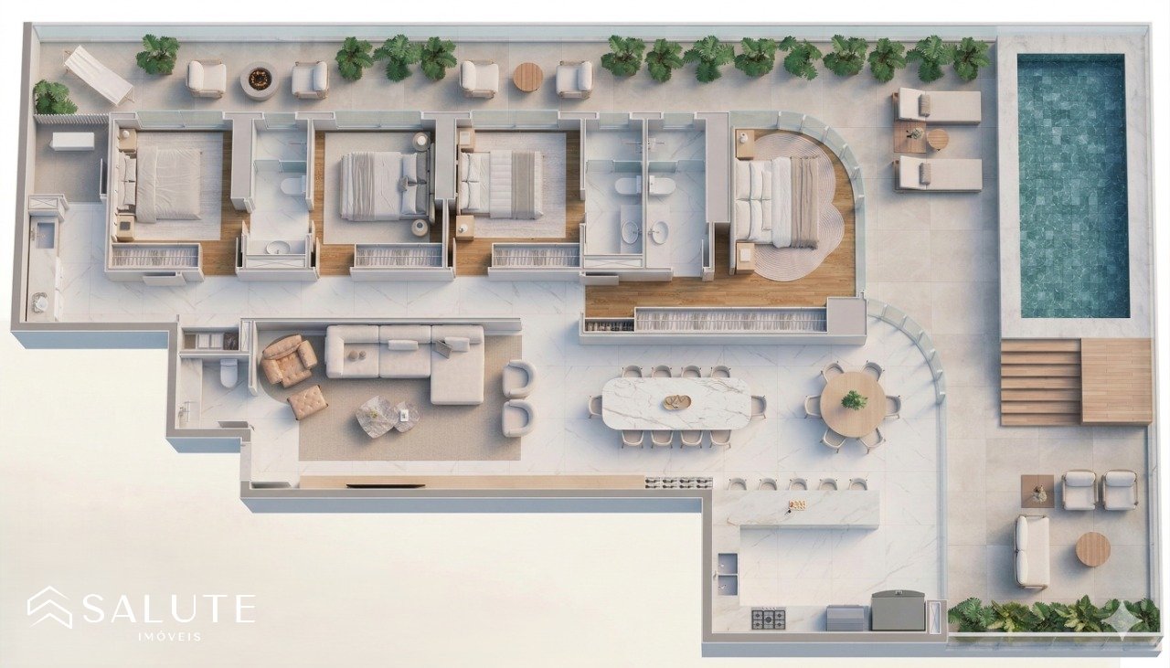 Apartamento diferenciado à venda 4 suítes Centro